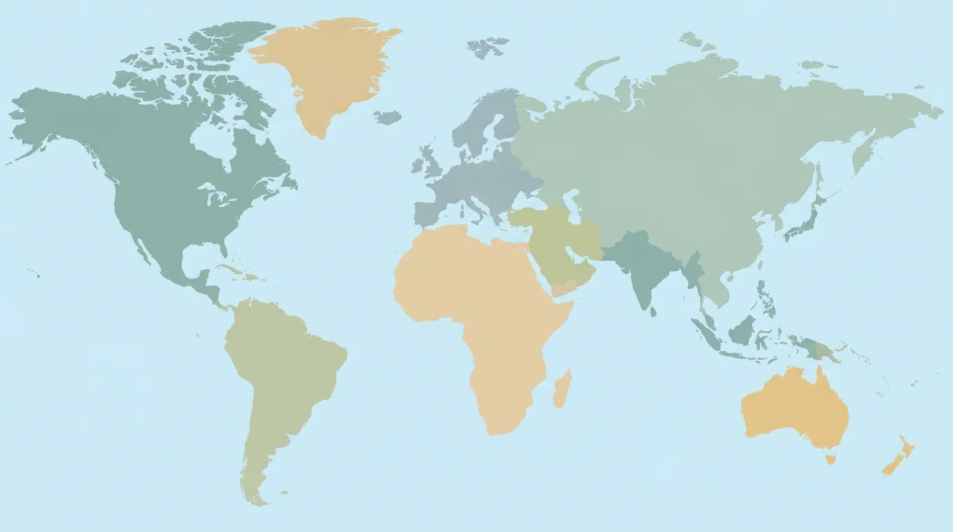 Minimal world map with the catalogued survey stations